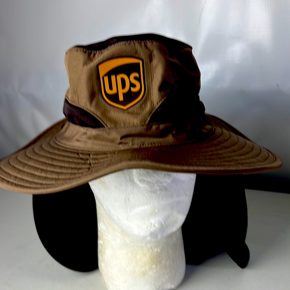 UPS Boonie Sunshade Work Hat Protection Safari Neck Cover Delivery Driver